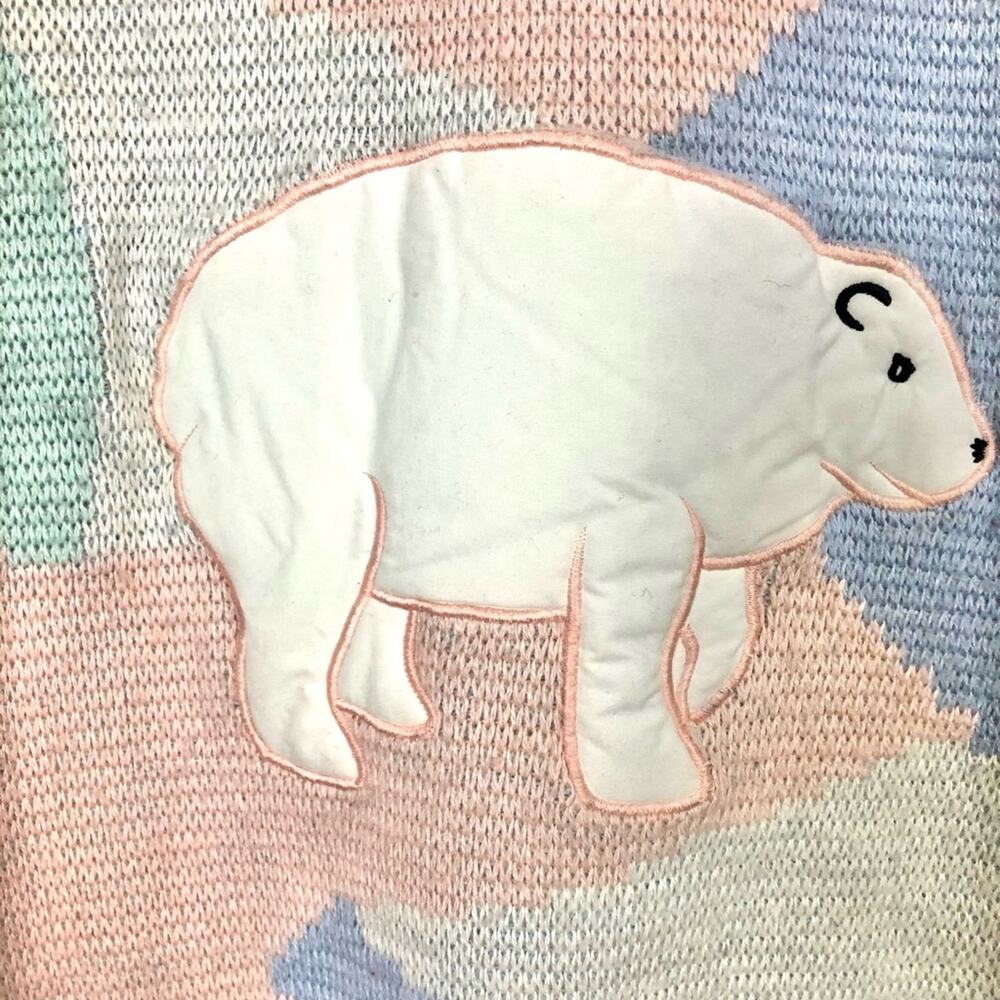 White Stag Vintage 1980s Pastel Polar Bear Grandmacore Sweater Size Medium - Picture 2 of 5